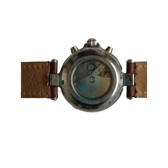 Mens Steinhausen Automatic Wrist Watch Model F1653 Chrono Skeleton Tachometer - Picture 7 of 13